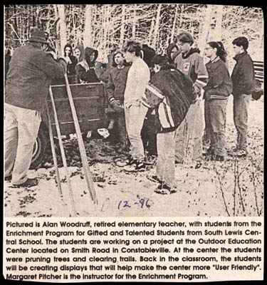 south lewis central students participate in outdoor education center program december 1996
