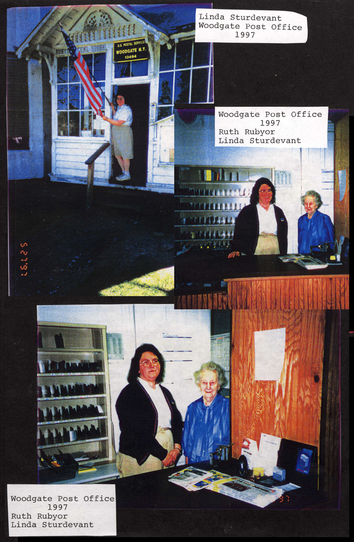 ruth rubyor and linda sturdevant at woodgate post office 1997