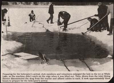 snow groomer resurrected from depths of white lake february 19 1997 005