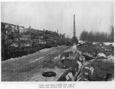 log cars being loaded at white lake near station 001