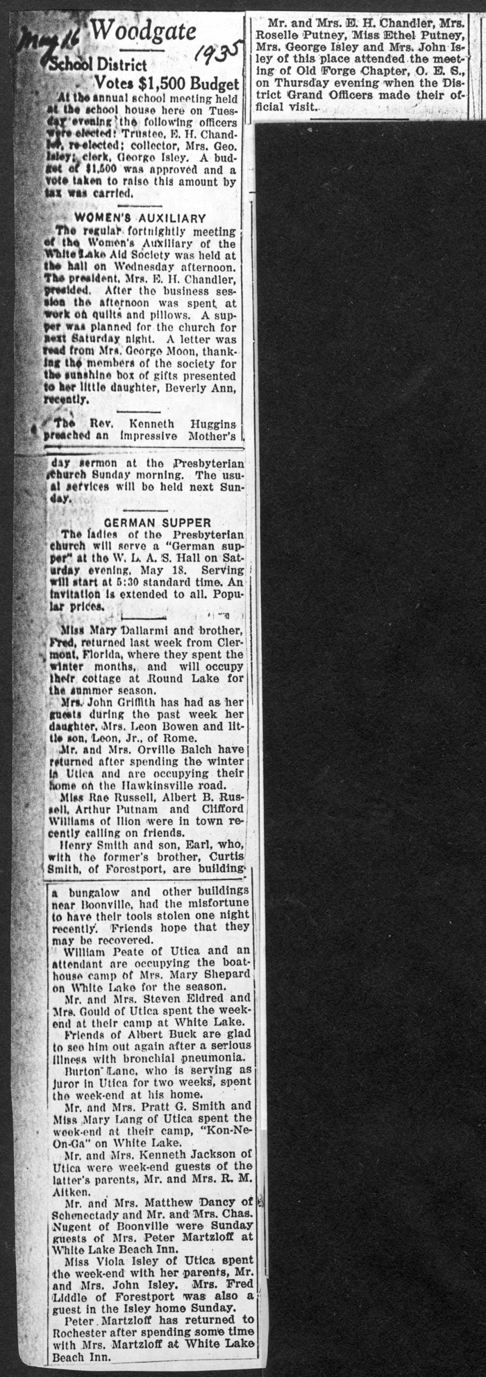 woodgate news may 16 1935