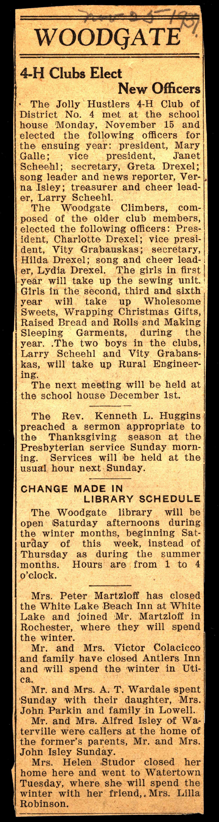 woodgate news november 25 1937