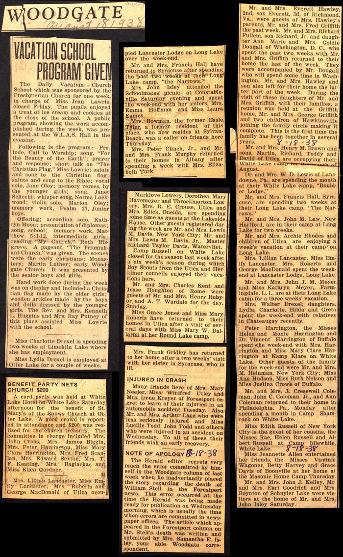 woodgate news august 18 1938