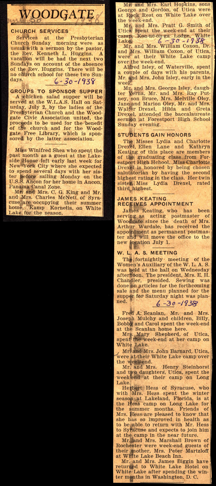 woodgate news june 30 1938