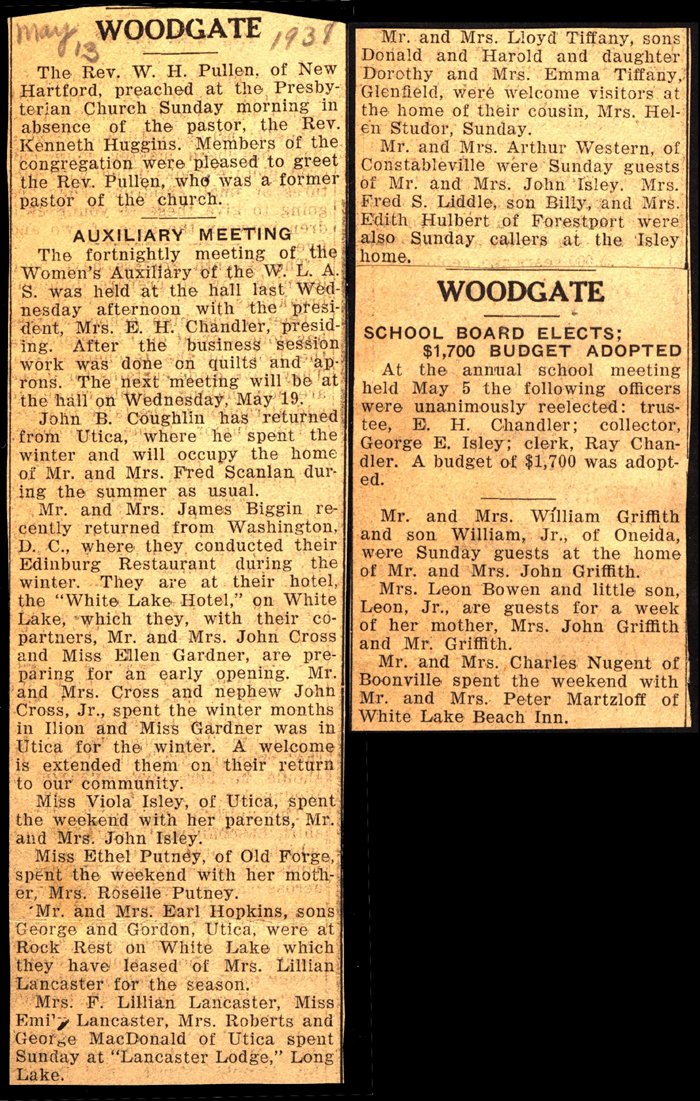 woodgate news may 13 1938