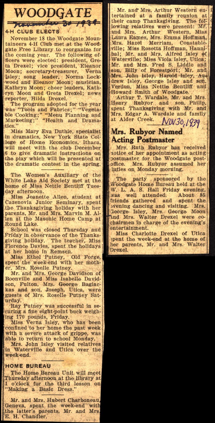 woodgate news november 30 1939