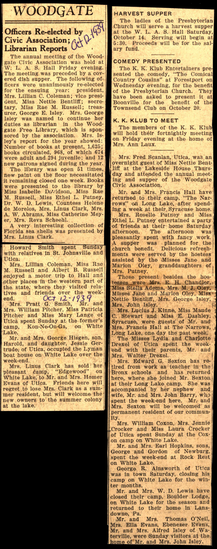 woodgate news october 12 1939