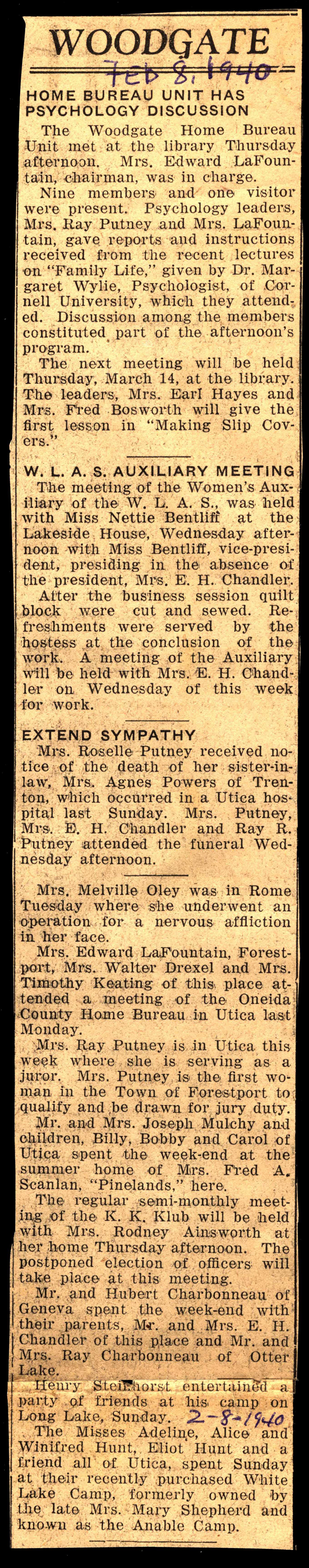 woodgate news february 8 1940