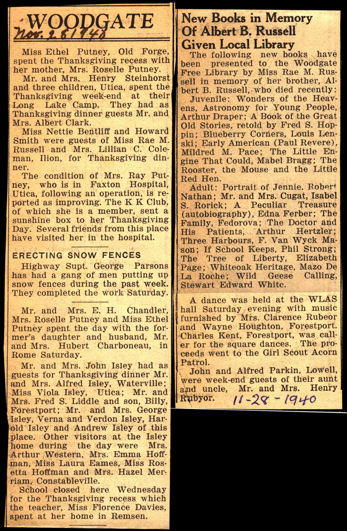 woodgate news november 28 1940