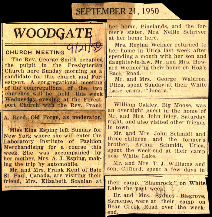 woodgate news september 21 1950