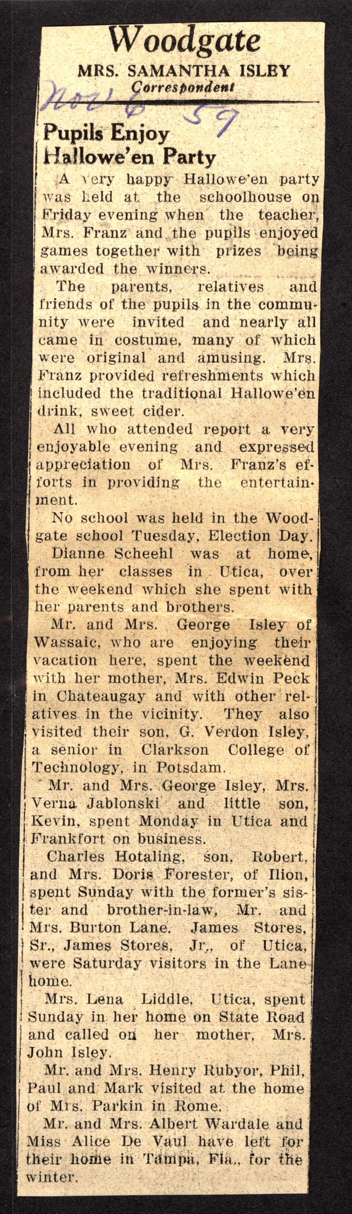 woodgate news november 6 1959